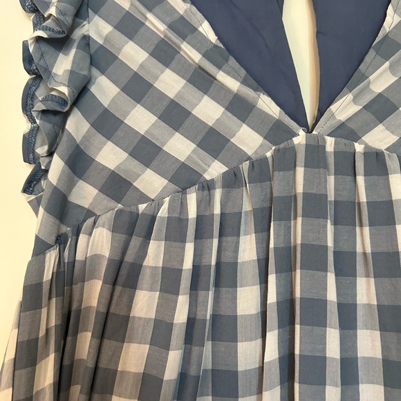Blue checkered dress - size S - Picture 3 of 4